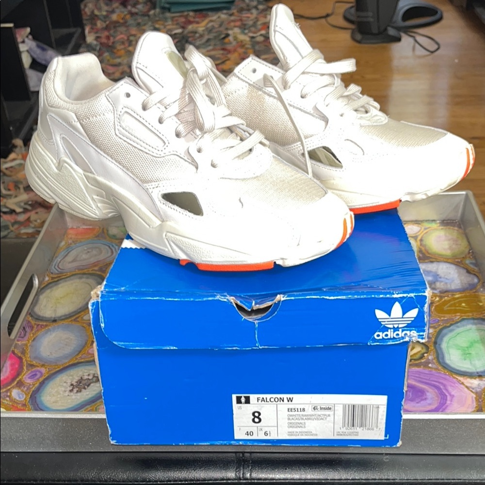 Adidas White Falcon Sneakers Retro-Inspired Design